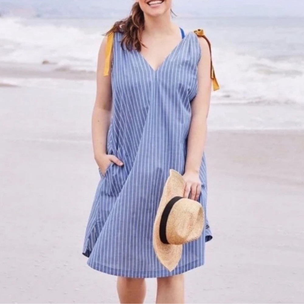 Matilda Jane Blue Chambray 100 % Cotton Dress SZ Small - Picture 2 of 7